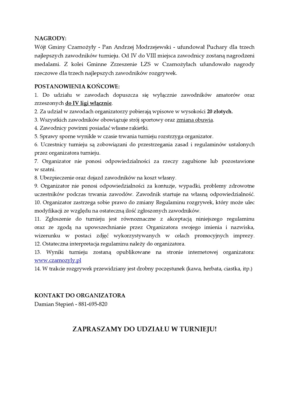 20251117 IX Otwarty Turniej Tenisa regulamin 2