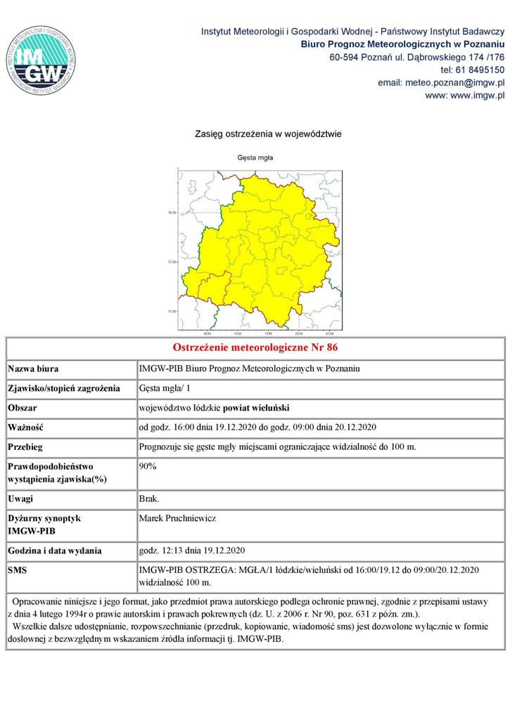 2020 12 19 ostrzezenie meteorologiczne