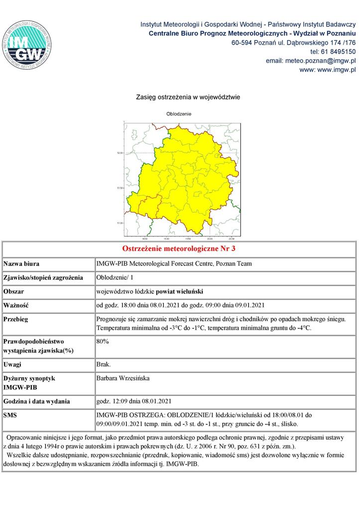 2021 01 08 ostrzezenie meteorologiczne