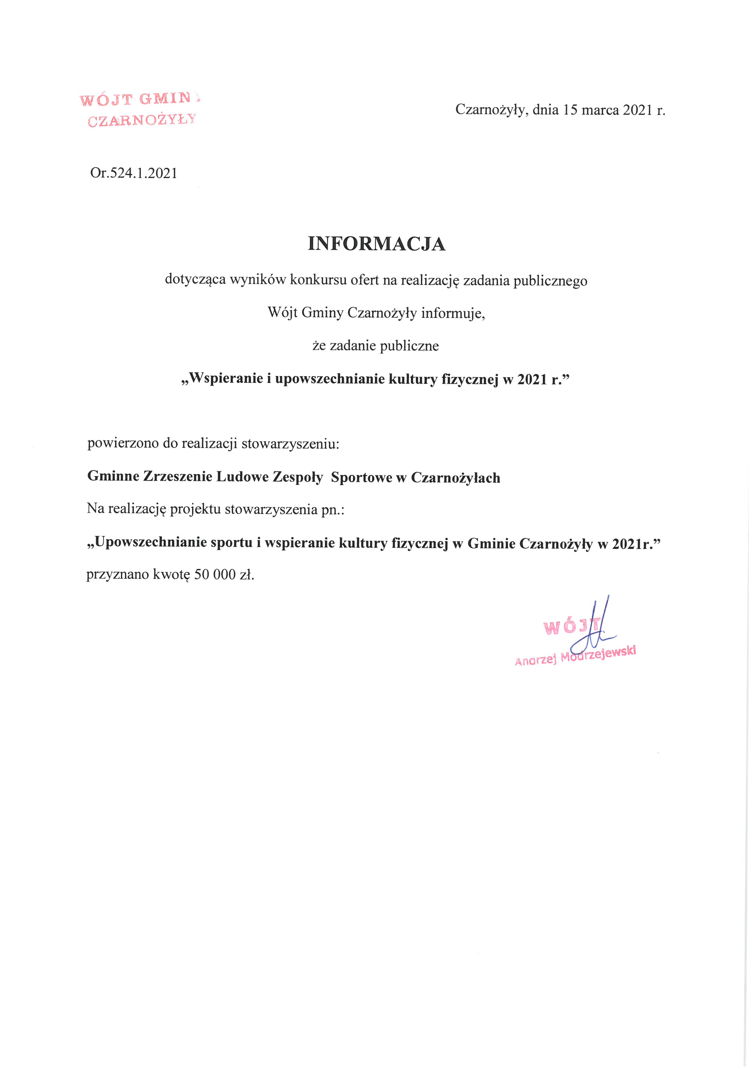 2021 03 17 wyniki konkursu zadania publicznego