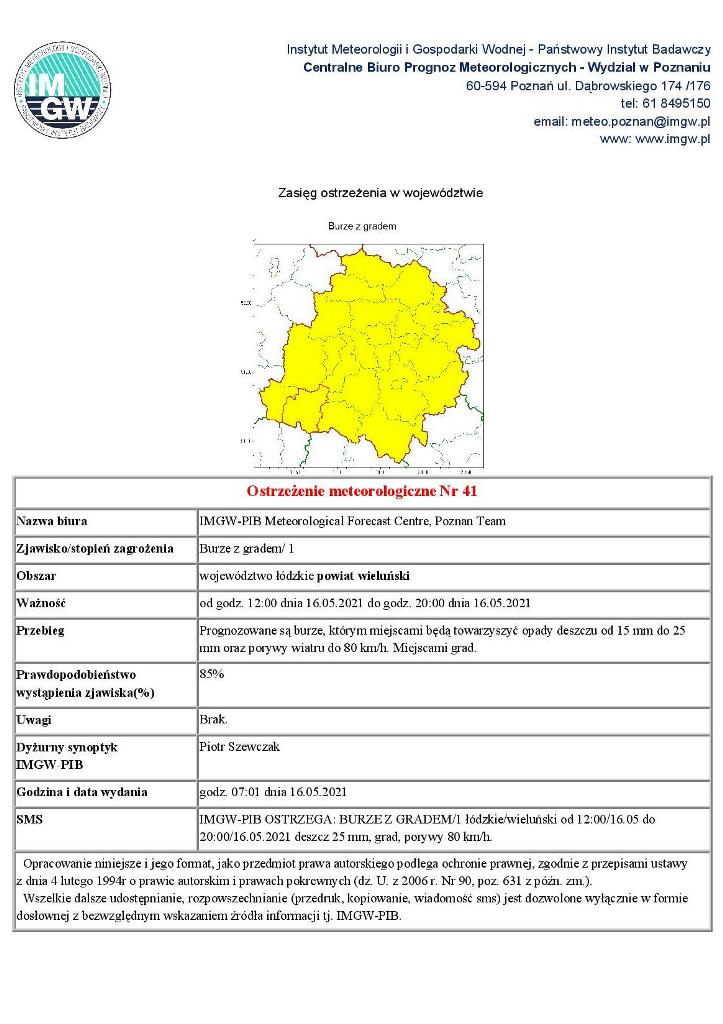 2021 05 16 ostrzezenie meteo