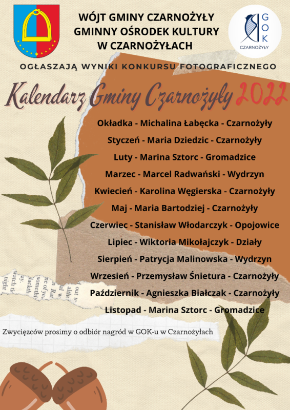 2021 11 12 wyniki konkurs kalendarz 2022