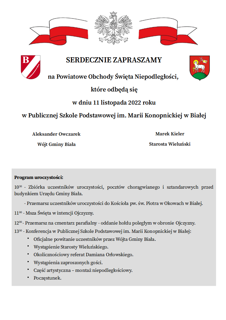 2022 10 19 zaproszenie swieto niepodleglosci