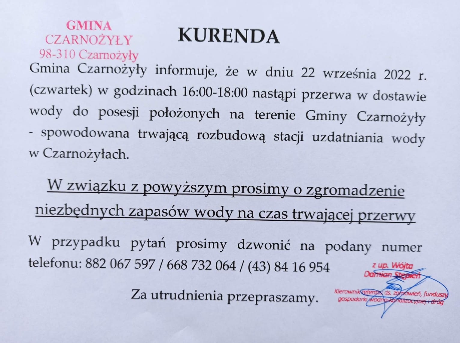 20220920 przerwa dostaw wody