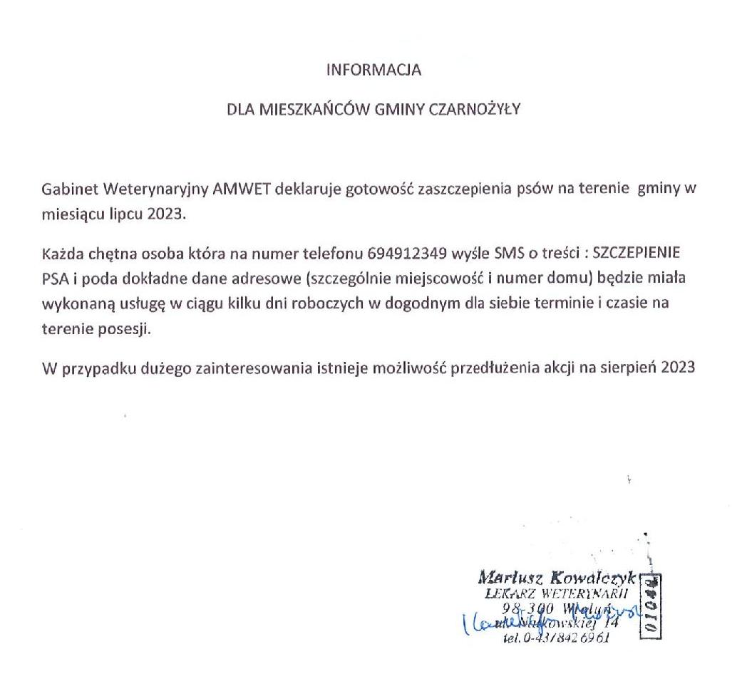 20230701 komunikat szczepienia