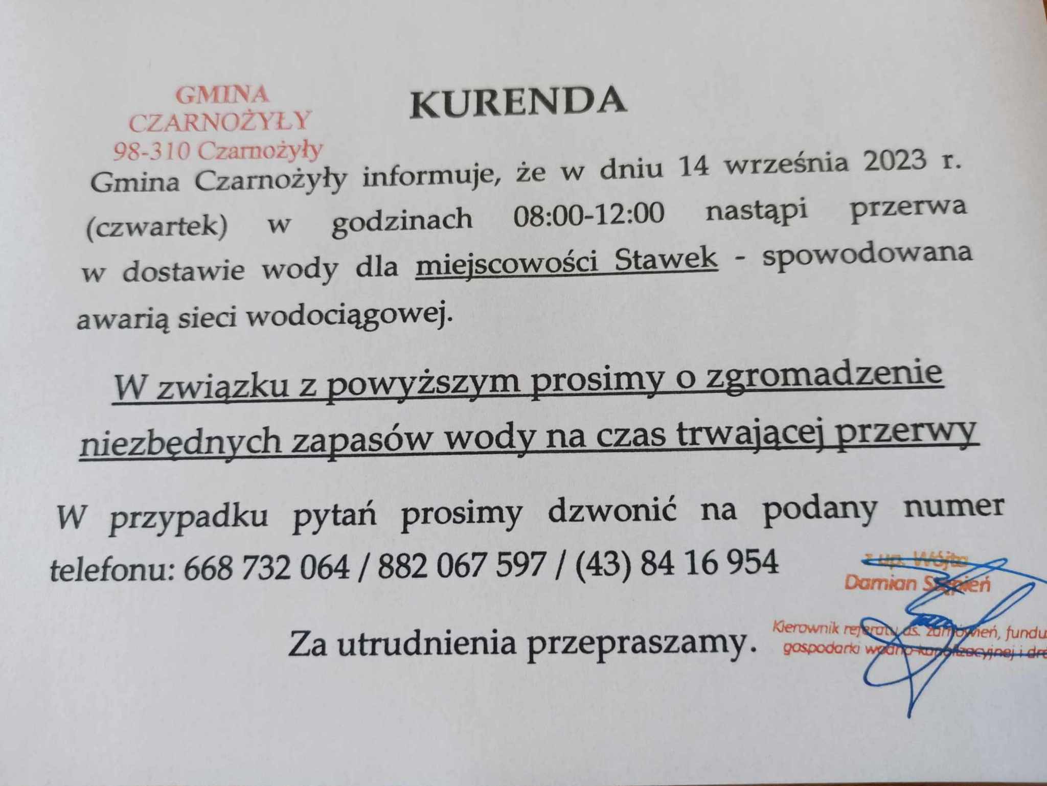 20230913 przerwa dostaw wody