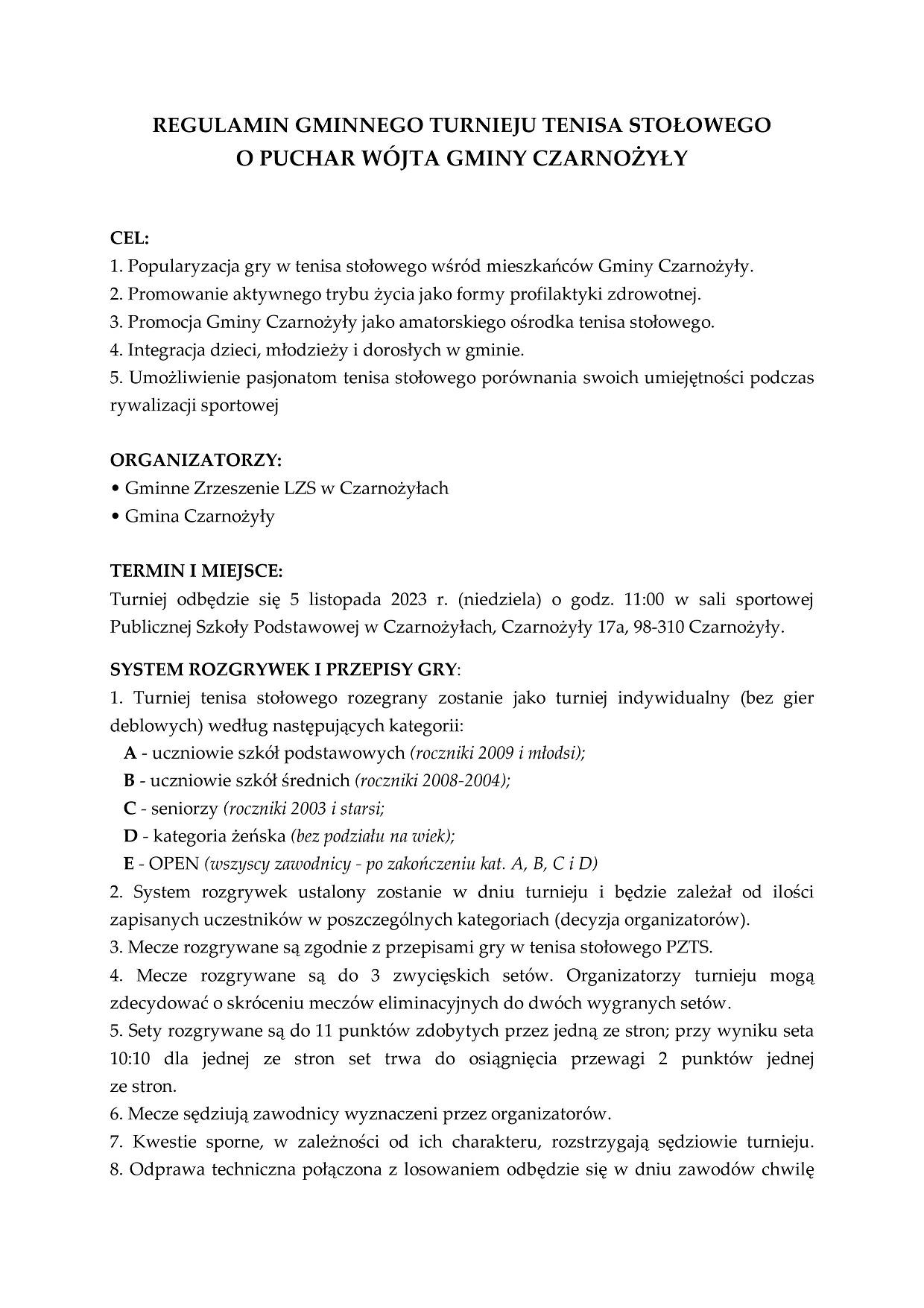 20231026 turniej tenisa regulamin 1